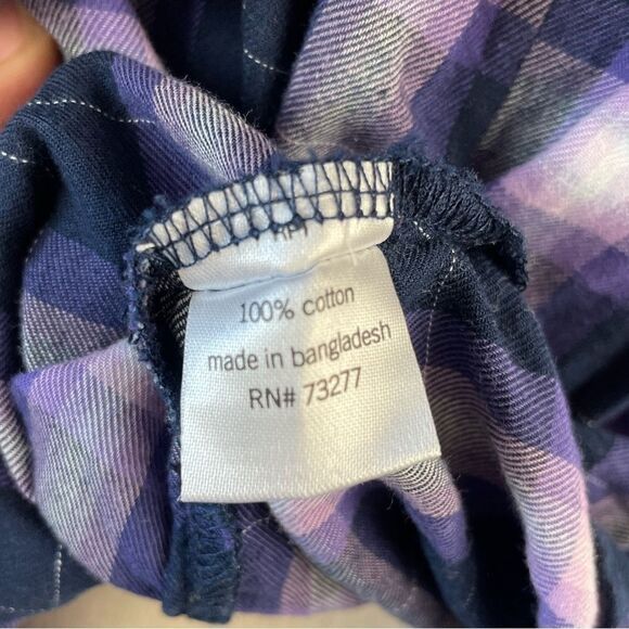 Sonoma Purple Plaid Button Down Flannel Shirt Size L - Picture 7 of 8